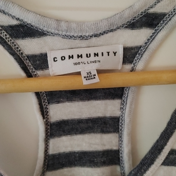 🌞Community Linen Striped Tank ~ Size XS - Picture 3 of 6